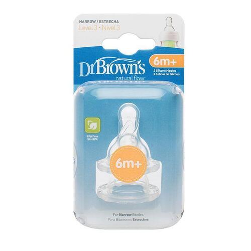 Dr Browns Narrow Neck Teats Level 3 2 Pack