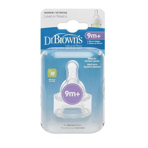 Dr Browns Narrow Neck Teats Level 4 2 Pack