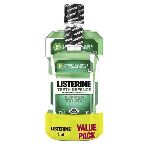 Listerine Teeth Defence Antibacterial Mouthwash Value Pack 1.5L