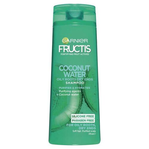 Garnier Fructis Coconut Water Shampoo 315ml For Oily Roots and Dry Ends