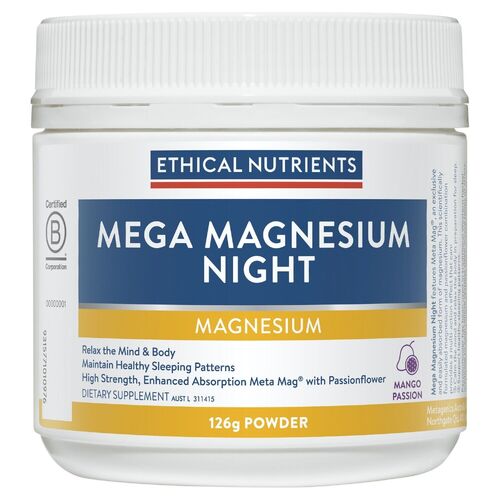 Ethical Nutrients Mega Magnesium Night 126g Calm the Mind & Relax the Body