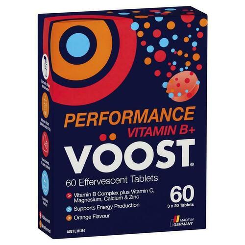 Voost Vitamin B+ Performance Effervescent 60 Pack Support Muscle Performance