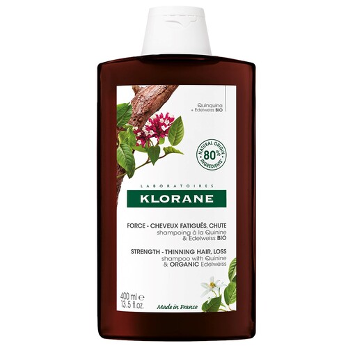 Klorane Shampoo with Quinine & Edelweiss BIO 400ml Designed for Thinning Hair 