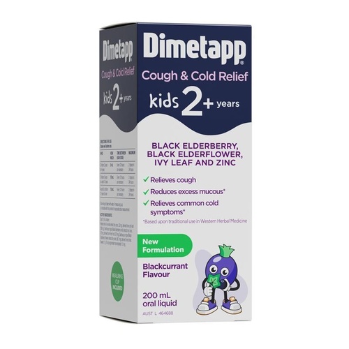 Dimetapp Kids Cough & Cold Relief Black Elderberry & Ivy Leaf 200ml