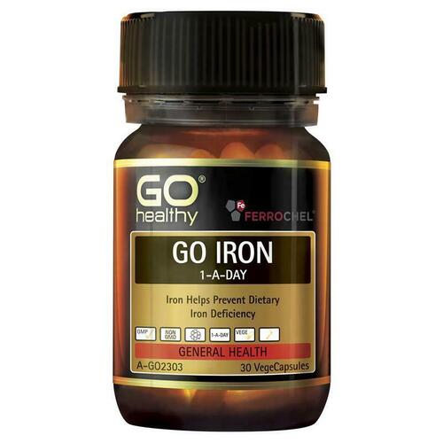 GO Healthy Go Iron 1 A Day 30 Vege Capsules Prevent Dietary Iron Deficiency
