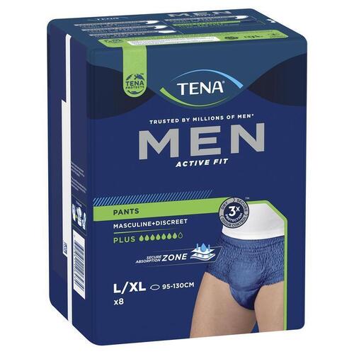 TENA Men Active Fit Pants Plus - Large/Extra Large - 8 PACK