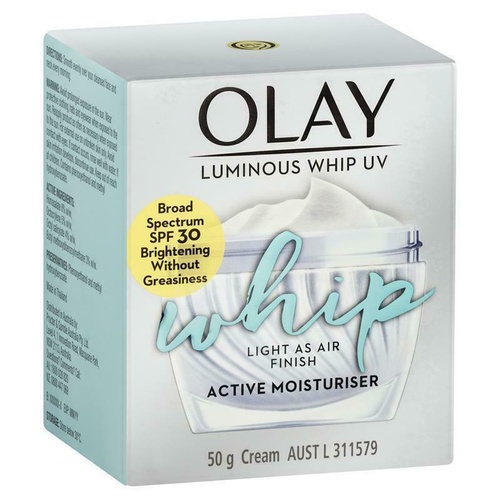 Olay Regenerist Luminous Whips UV SPF30 50g Brightening Face Moisturiser Cream