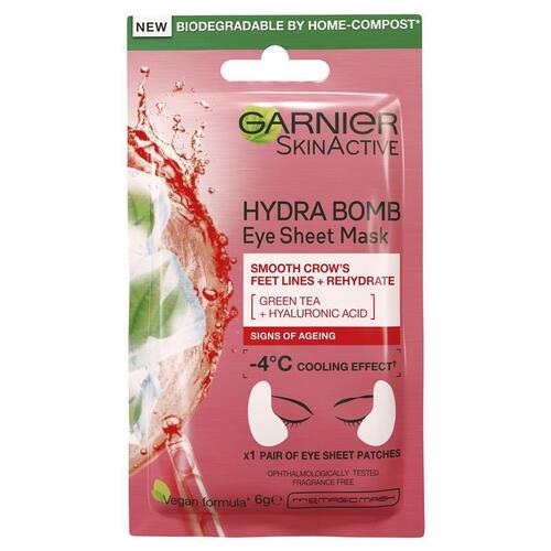 Garnier Hydra Bomb Hyaluronic Acid + Green Tea Anti Ageing Eye Sheet Mask