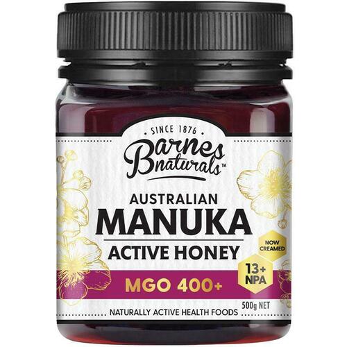 Barnes Naturals 100% Australian Manuka Honey 500g MGO 400+ Antioxidants