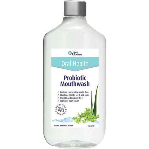 Henry Blooms Probiotic Mouthwash Peppermint 375ml Probiotic Protection