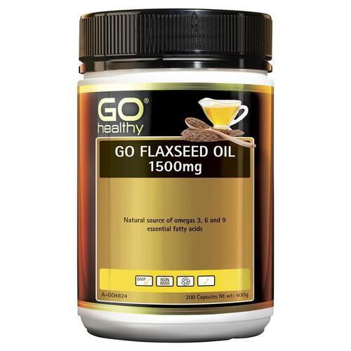 GO Healthy Flaxseed Oil 1500mg 200 Softgel Capsules Exclusive Size