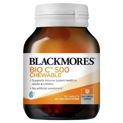 Blackmores Bio C 500 Chewable 50 Tablets Reduce Common Cold Symptoms