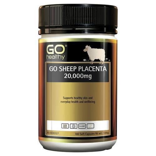 Go Healthy Sheep Placenta 20000mg 100 Soft Capsules Exclusive Size