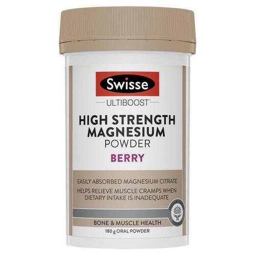 Swisse Magnesium Powder Berry 180g Relieve Muscle Cramps Muscle Spasms