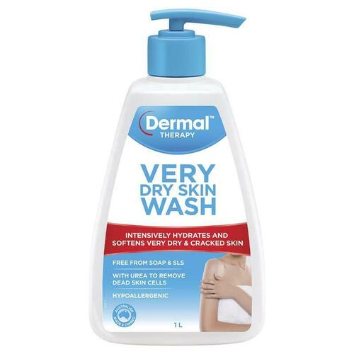 Dermal Therapy Very Dry Skin Wash 1 Litre Remove Dead Skin Soap Free