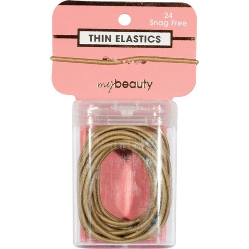 My Beauty Hair Snag Free Thin Elastic 24 Pack Blonde
