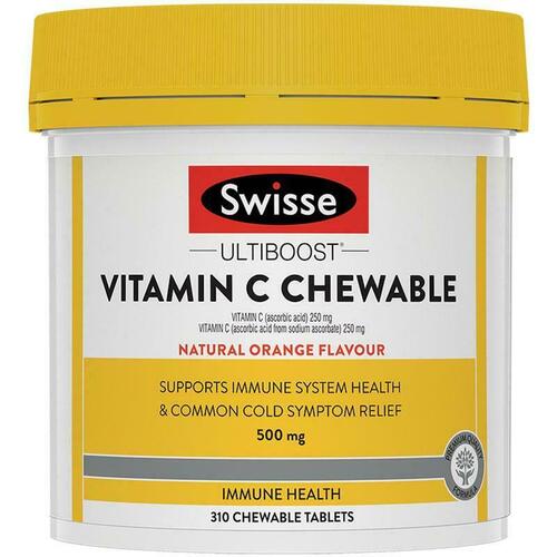 Swisse Vitamin C 500mg 310 Chewable Tablets Support Healthy Immune Function
