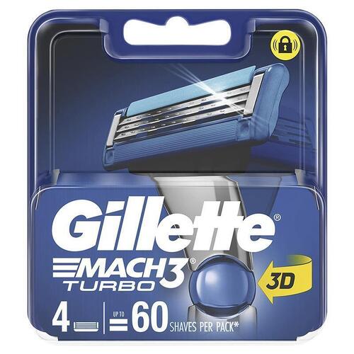 Gillette Mach 3 Turbo 3D Cartridges 4 Pack