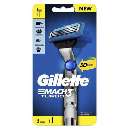 Gillette Mach 3 Turbo 3D Razor 2 Up