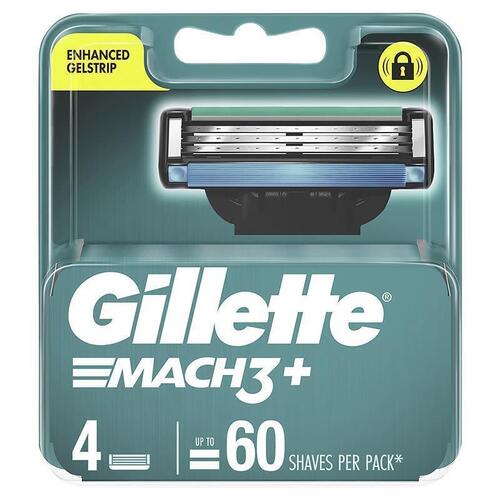 Gillette Mach 3+ Replacement Razor Blades 4 Pack