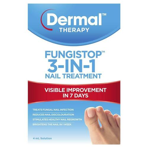 Dermal Therapy Fungistop 3-in-1 4ml Solution Reduce Nail Discolouration