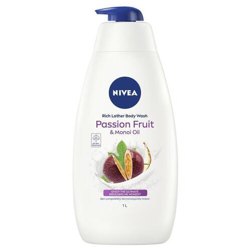 NIVEA Passionfruit & Monoi Oil Shower Gel Body Wash 1L