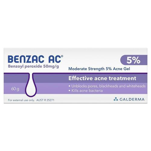 Benzac AC Gel 5% 60g Effective Acne Treatment Unblock Pores