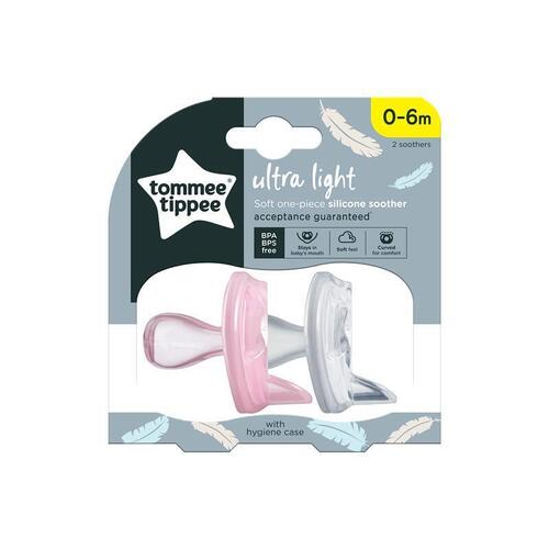 Tommee Tippee Ultra-Light Silicone Soother, 0-6m, 2 Pack