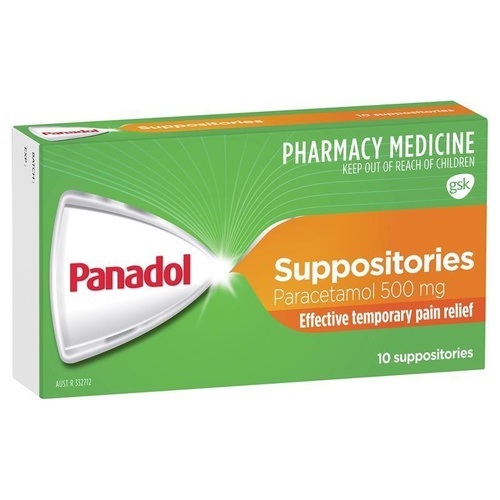 Panadol 500mg 10 Suppositories