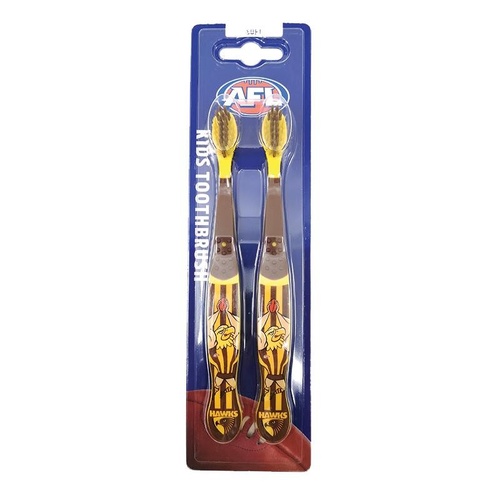 AFL Kids Toothbrush Hawthorn Twin Pack