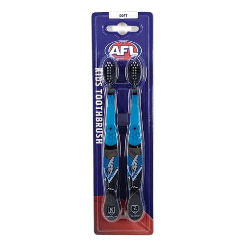 AFL Kids Toothbrush Port Adelaide PowerTwin Pack