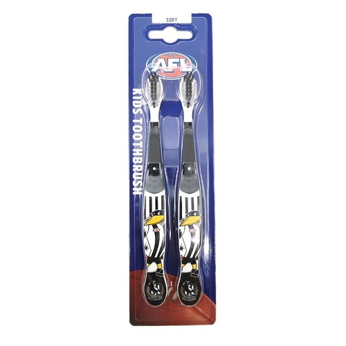 AFL Kids Toothbrush Collingwood Magpies Twin Pack