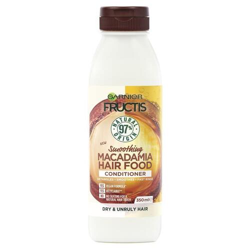 Garnier Fructis Hair Food Smoothing Macadamia Conditioner For Unruly Hair 350ml