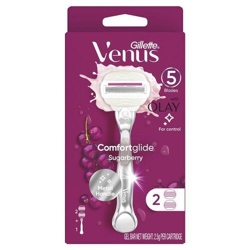 Gillette Venus Comfort Glide Sugarberry Platinum + 2 Blade Refills