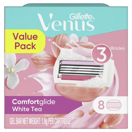 Gillette Venus Comfort Glide White Tea Blade Refills 8 Pack