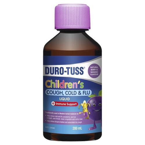 DURO-TUSS Childrens Cough Cold and Flu Liquid 200ml