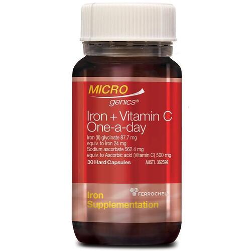 Microgenics Iron + Vitamin C One A Day 30 Capsules