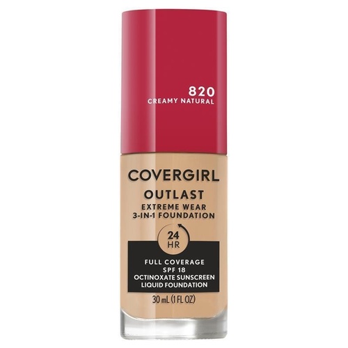 Covergirl Outlast Extreme Wear Foundation 820 Creamy Natural 30ml