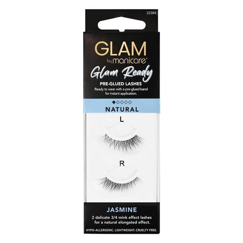 Glam By Manicare Glam Ready Pre-Glued Jasmine Lashes Natural
