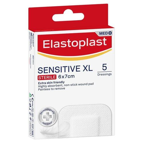 Elastoplast Sensitive Dressing XL 6x7cm 5 Dressings