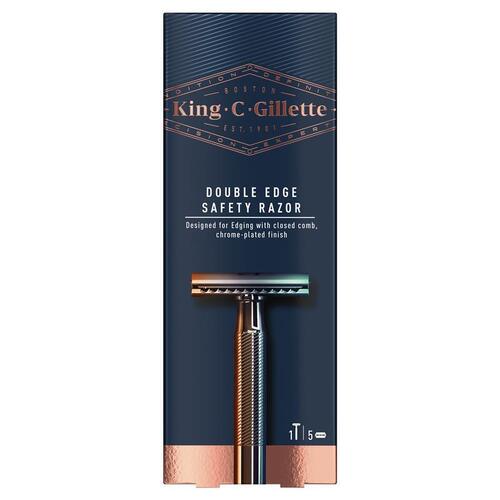 King C Gillette Double Edge Safety Razor + 5 Razor Blades