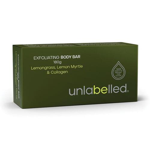 Unlabelled Exfoliating Lemongrass Lemon Mrytle & Collagen Body Bar 180g