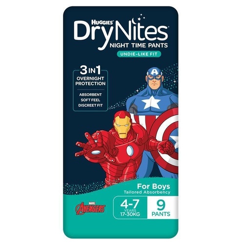 Huggies DryNites Boy 4-7 Years 9 Pack