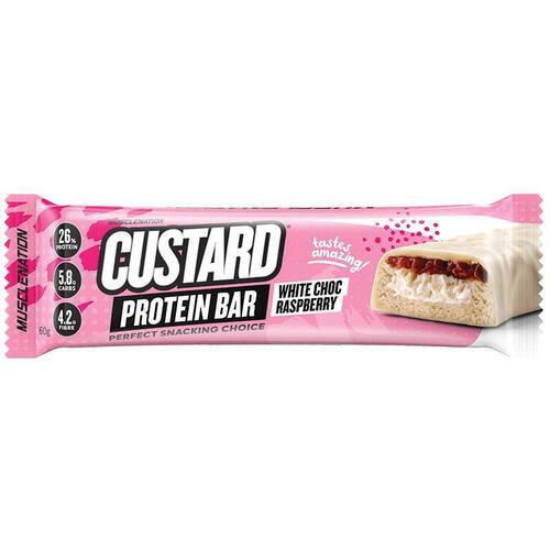 Muscle Nation Custard Protein Bar White Choc Raspberry 60g