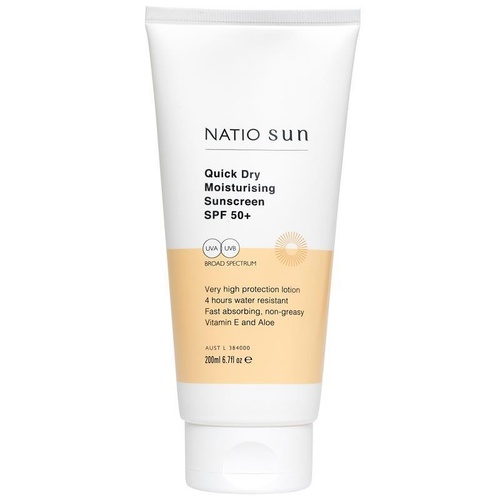 Natio Quick Dry Moisturising Sunscreen SPF 50+ 200ml