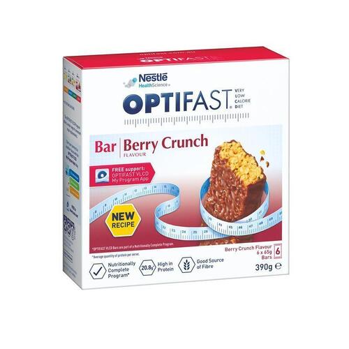 Optifast VLCD Bars Berry Crunch 6 X 65g NEW