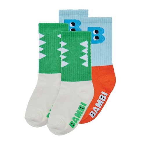 Bambi Mini Co. Superstar Socks Boys Green Teeth 3-12 Months