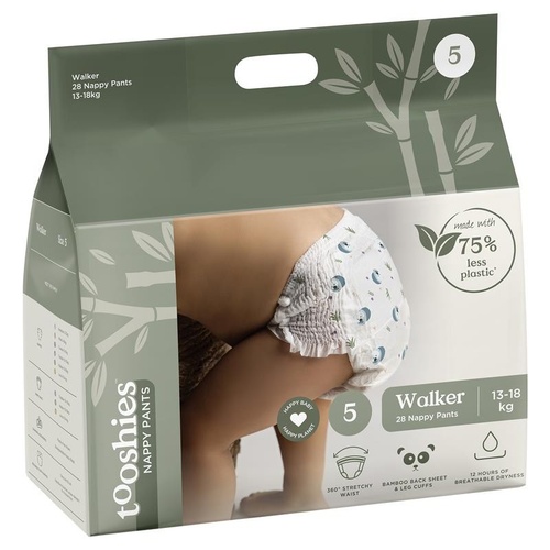 Tooshies Eco Nappy Pants Size 5 Walker 13-18kg 28 Pack