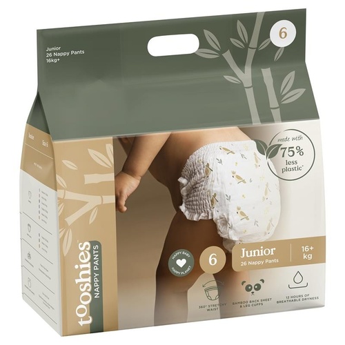 Tooshies Eco Nappy Pants Size 6 Junior 16kg+ 26 Pack