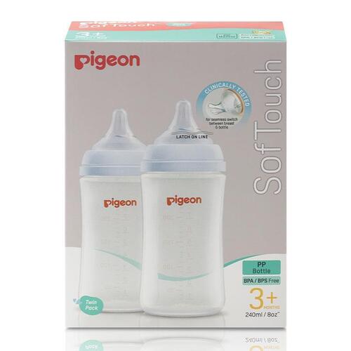 Pigeon SofTouch Bottle PP 240ml Twin Pack